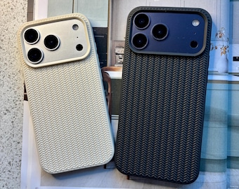 Woven iPhone Case: Minimalist Matte, Tea White & Black