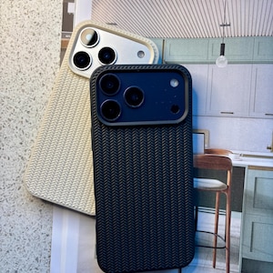 Gewebte iPhone Hülle: Minimalist Matt, Teeweiß & Schwarz Bild 4