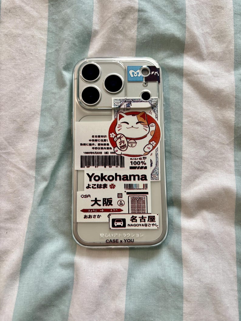 Kawaii Maneki Neko iPhone Case: Japanese Anime Lucky Cat Tokyo Medley Yokohama Lucky Cat