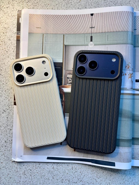 Woven iPhone Case: Minimalist Matte, Tea White & Black