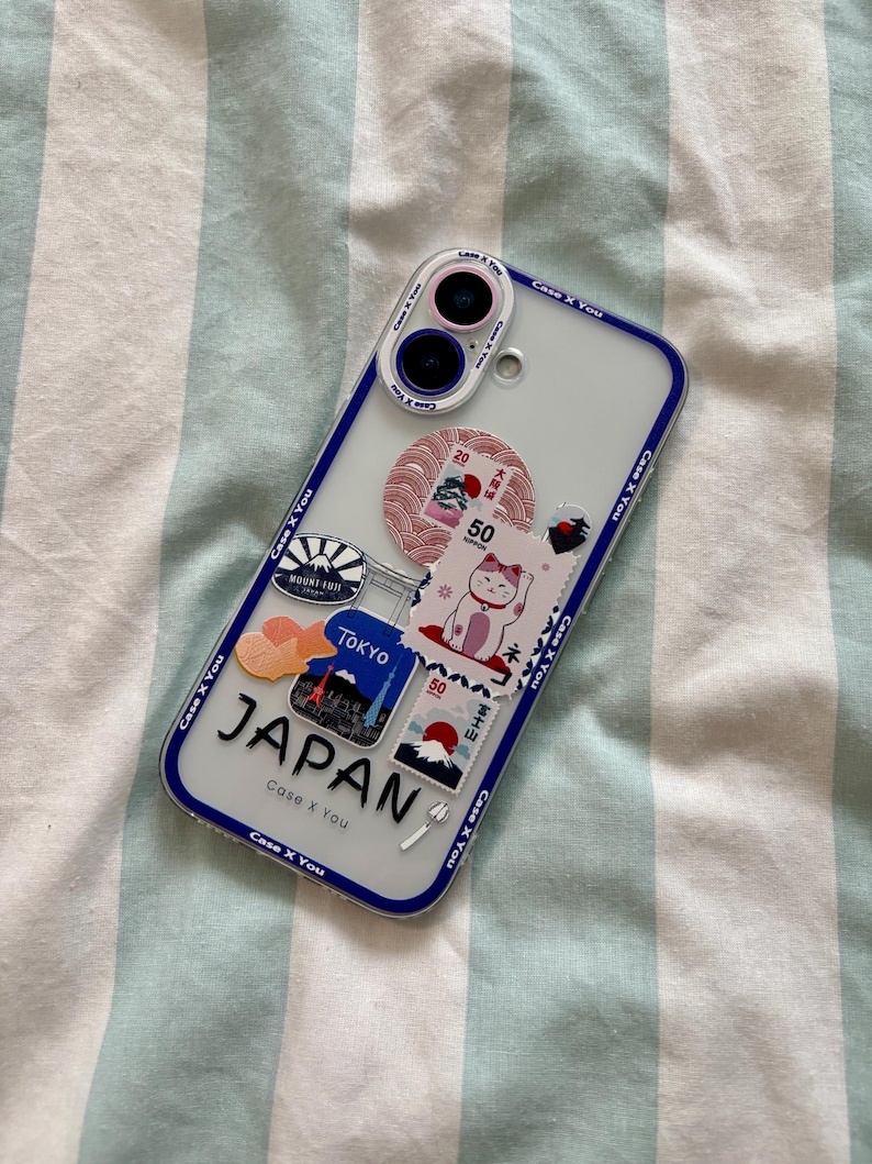 Kawaii Maneki Neko iPhone Case: Japanese Anime Lucky Cat Tokyo Medley Tokyo Medley Blue
