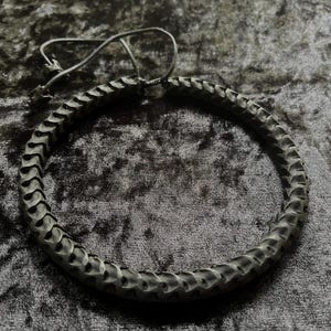 Snake bone vertebrae real spine bead black choker necklace