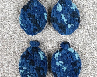 4pc Reusable Crochet Water Balloons Blue Camo Eco Friendly Summer Outdoor Toys