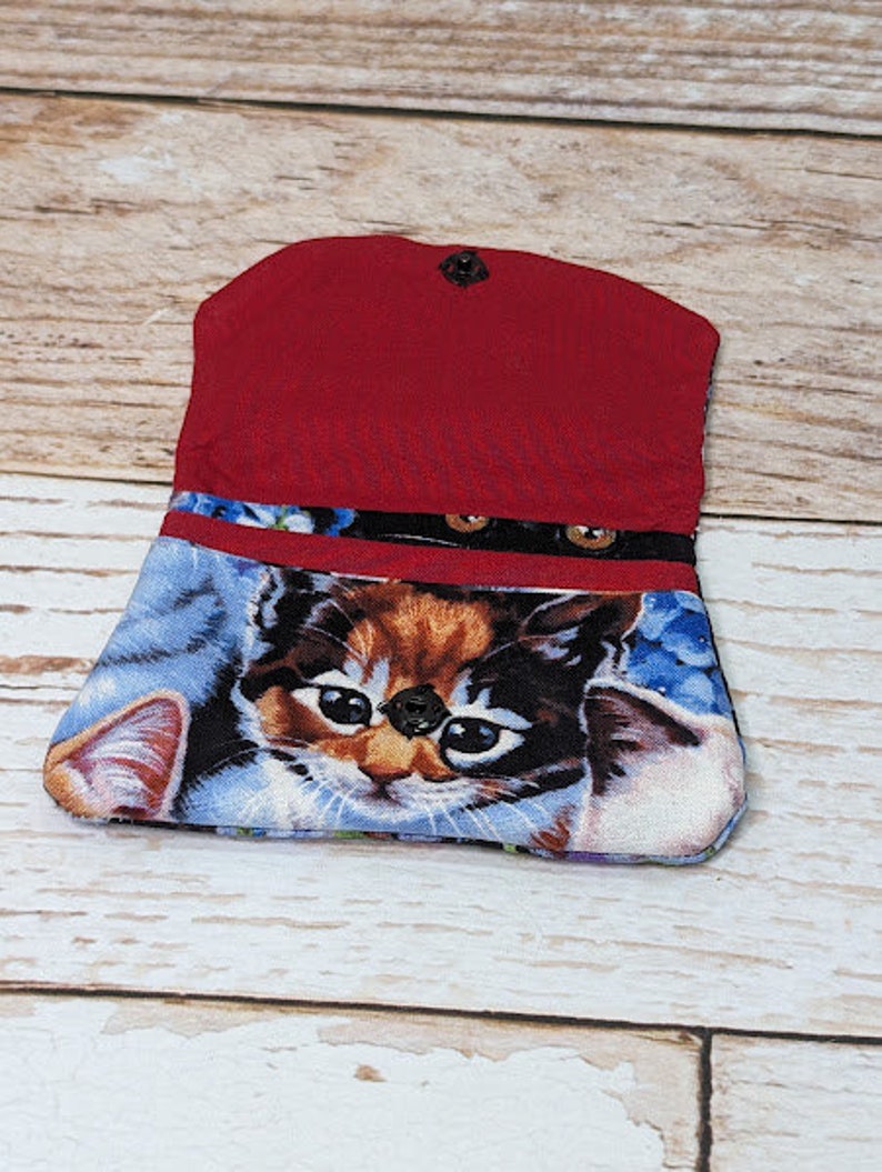 Pocket Wallet Kittens mini wallet handmade wallet travel wallet concert wallet image 4