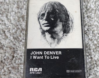 John Denver I Want To Live Cassette Tape 1977 RCA AFK1-2521 Vintage Folk Pop