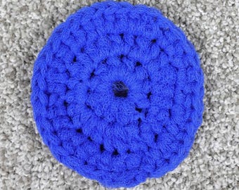 Handmade Royal Blue Crochet Mesh Dish Scrubby Reusable Round Scrubber
