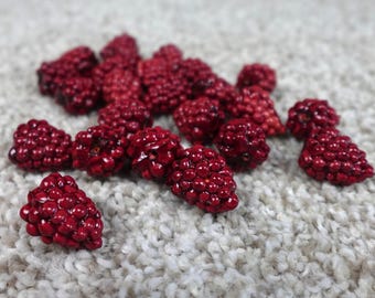 Longaberger Faux Red Berries for 2001-2002 JW Mini Berry Basket Set of 20