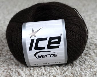 Ice Yarns Ande Alpaca Dark Brown Fine Yarn 50g 350m 30% Alpaca 70 Acrylic