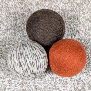 Wool Dryer Balls Set of 3 Reusable Natural Fabric Softener Alternative