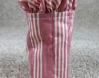 Longaberger 1998 Horizon of Hope Basket Liner Rose Stripe Pink Ruffled Fabric