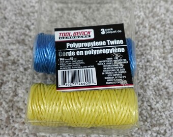 Tool Bench Hardware Polypropylene Twine Blue Yellow 148ft 2 Pack 186600-1307