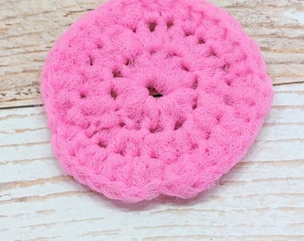 Pink Nylon Pot Scrubber - Nylon dishcloth - kitchen dishcloth washcloth - textured washcloth - housewarming gift - kitchen essential