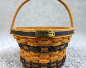 Longaberger 1998 JW Collection Miniature Apple Basket with Box Liner COA