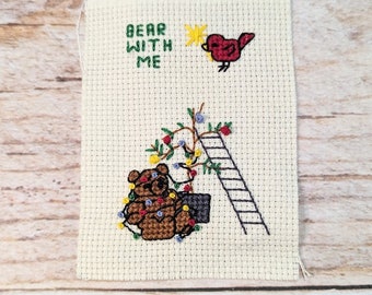 Bear With Me Christmas Cross-Stitch