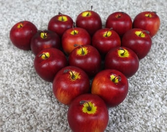 Longaberger 15pc Faux Red Apples for 1998 Mini Apple Basket Miniature Fruit