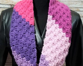 Striped Infinity Scarf - Violet Vision - Multi colored Scarf - Infinity Scarf - Trendy Scarf