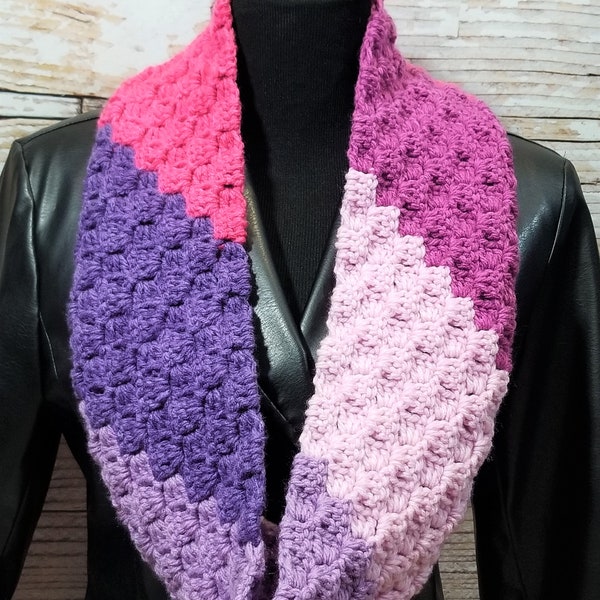 Striped Infinity Scarf - Violet Vision - Multi colored Scarf - Infinity Scarf - Trendy Scarf