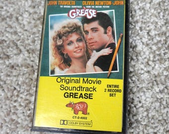 Grease Original Movie Soundtrack Cassette Tape RSO CT-2-4002 John Travolta 1978