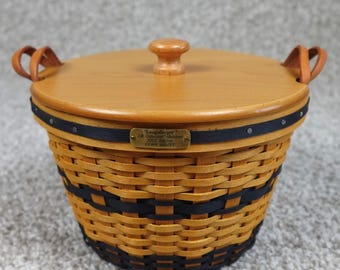 Longaberger JW Collection Miniature 2002 Edition Corn Basket Set with Lid COA