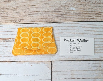 Pocket Wallet - Honeycomb - handmade wallet - bees - honeycomb - festival wallet - concert wallet - travel wallet