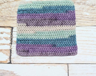 Cotton Dishcloth - Lavender Meadow - cotton washcloth - bath - kitchen - cleaning - handmade - washrag - dishrag