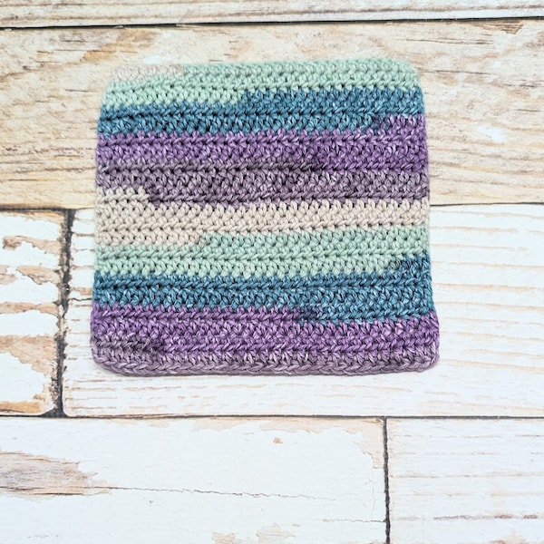 Cotton Dishcloth - Lavender Meadow - cotton washcloth - bath - kitchen - cleaning - handmade - washrag - dishrag