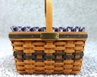 Longaberger 1996 JW Collection Miniature Market Basket Set Liner & Protector