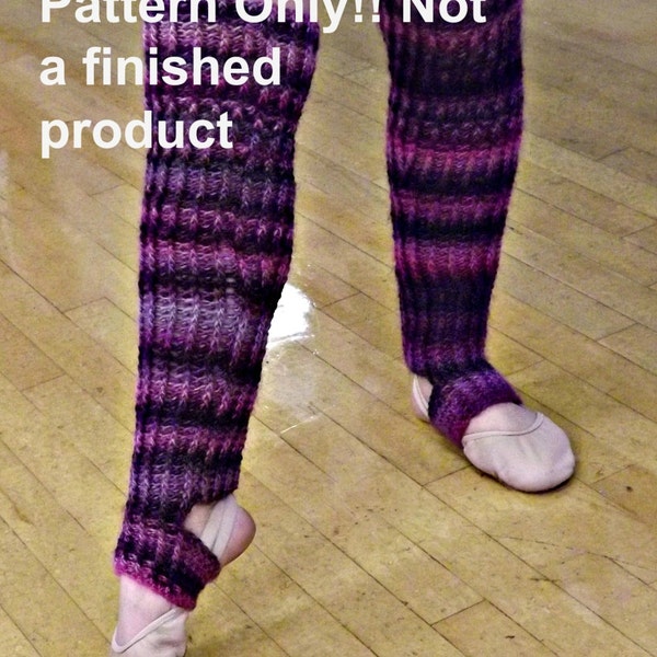 CROCHET PATTERN - Ribbed Stirrup Legwarmer Crochet Pattern - Dance legwarmers - skating legwarmers - boot socks - DIY project