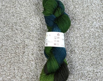 Rowan Fine Art Hand Painted Sock Yarn 100g Merino Mohair Silk Green Teal SH00306