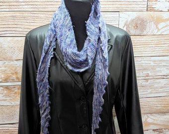 Hitchhiker Shawlette - Galaxy - wool scarf - hand knit scarf - wool shawlette