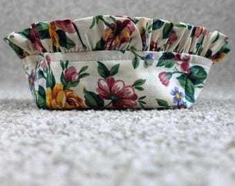 Longaberger 1996 Horizon of Hope Basket Liner Garden Splendor Floral Ruffle
