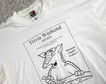Vintage 1998 Lawrence University Trivia Weekend T-Shirt XL Fruit of the Loom