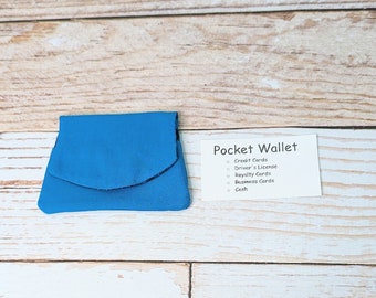 Pocket Wallet - Turquoise - mini wallet - concert wallet - travel wallet - handmade wallet - colorful swirls - colorful wallet - Stars