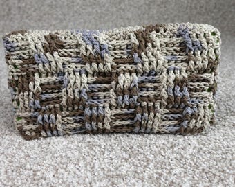 Handmade Crochet Reusable Mop Cover Neutral Variegated Cotton Swiffer Pad