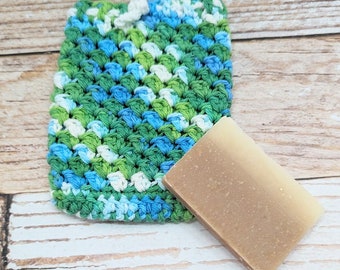 Cotton Soap Saver - Soap Bag - Bar Soap Bag - Cotton Washcloth - Artisan Soap Bag - Soap Cozy - Bath Time - Eco Friendly