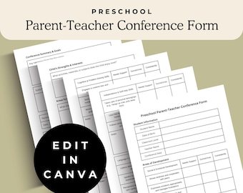 Customizable Preschool Parent-Teacher Conference Form | Editable Canva Template | For Directors & Administrators