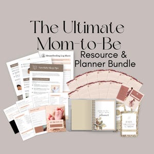 Planificateur de grossesse imprimable et lot d'étapes clés pour bébé | Journal souvenir et carnet d'allaitement pour future maman