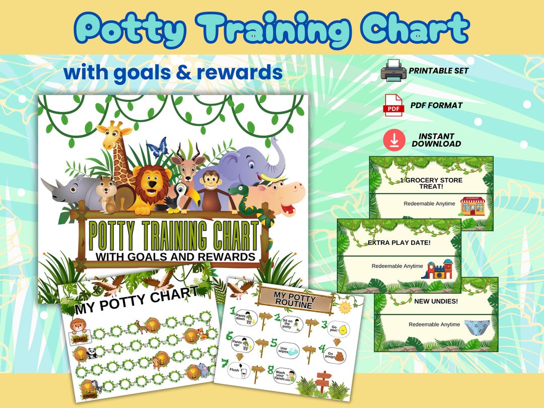 Fun &amp; Rewarding Potty Training Chart Printables - Etsy