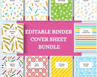 Printable Binder Covers for Teachers – Editable Canva Template – Classroom Organization | Back to School Supplies
