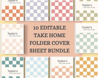 Boho Check-In Folder Covers: Editable Teacher Binder, Canva Template