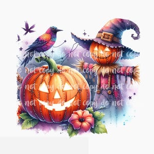 PNG Halloween Pumpkin Scarecrow Design, Digital File
