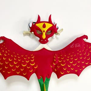 Red Dragon Costume and Dragon Mask Set, Dragon Kids Costume
