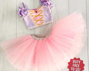 Rapunzel Costume for Toddler, Halloween Girl Dres, Princess Rapunzel Part Dress