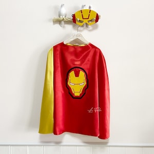 Iron Superhero Cape for Kids, Kids Costume, Personalized Cape, Superhero Cape and Mask