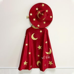 Red Wizard Costume and Wizard Hat, Halloween Costume, Carnival Costume for Kids