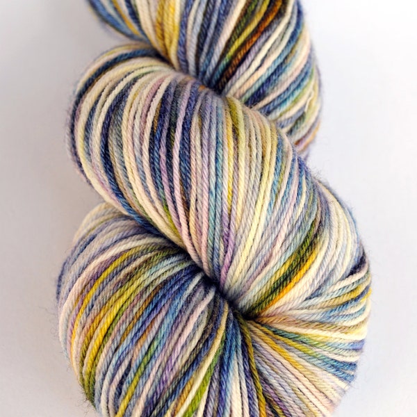 Sock Organic Merino "Lucy" Blue, Purple, Yellow, Natural White