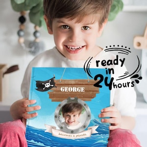 Livre d'aventures de pirates personnalisé pour garçon de 4 à 8 ans - Cadeau d'anniversaire unique avec photo, livre d'histoires pour enfants