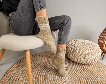 Handmade Wool Socks | 100% Pure Sheep Wool | Cozy Bed Socks | Organic Unisex Gift | Warm Winter Socks| Christmas Gift | Gift for Programmers