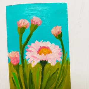 Peony, ACEO , original Oil Paintimg, Wall Art, Tiny painting