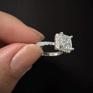 Sterling Silver Princess Cut Cubic Zirconia Ring Size 7 ring 925 Sterling Silver.